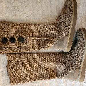 Ugg Brown Knit Sweater Boots